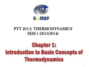Chapter 1: Introduction to Basic Concepts of Thermodynamics