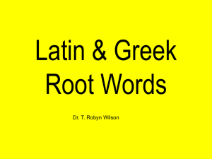 Latin Root Words I