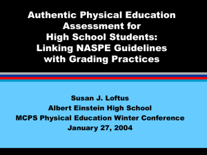 Authentic Physical Education Assessment for High School Students