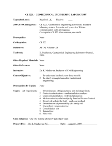 CE 322L Goetechnical Engineering Laboratory Fall Semester 2009