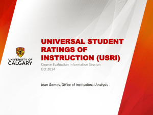 Accessing USRI Results - University of Calgary
