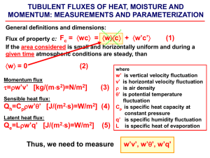tubulent fluxes of heat, moisture and momentum