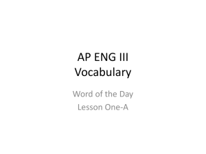 AP ENG III Vocabulary
