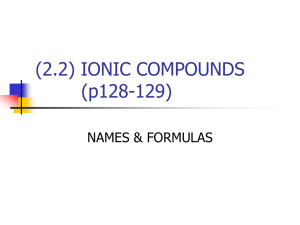 4.1 IONIC COMPOUNDS