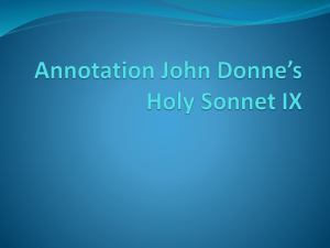 Annotation John Donne*s Holy Sonnet IX