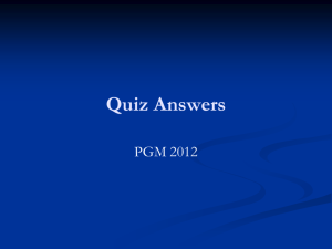 PGM Quizzes