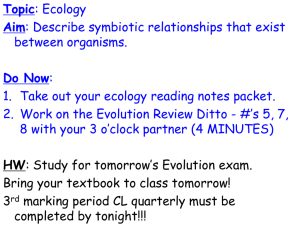 Topic: Ecology