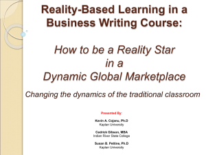 Reality-Based Learning in a Business Writing Course: How to be a