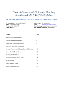 cooperating teacher information - University of Northern Colorado