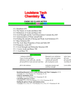 CHAPTER 15. Acids and Bases