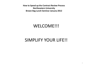 January 2012 Brown Bag Lunch Seminar How to Speed up the