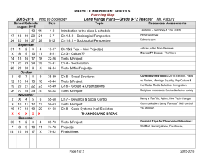 Sociology 2015-16 Schedule-Syllabus