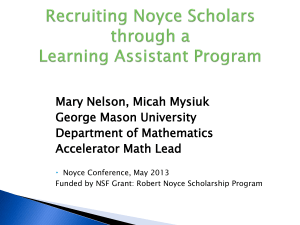 Reforming Calculus I - The Robert Noyce Scholarship Program