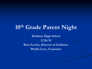 10th Grade Parent Night - Madison Public Schools