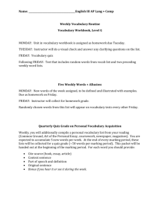 Student Instructions AP Lang Weekly Vocabulary Routine