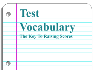 Test Vocabulary The Key To Raising Scores
