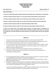 Sample Question Paper BIO 2014-15