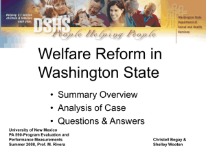 Welfare Reform in Washington State