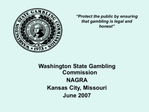 Prohibition against I-gaming in Washington State Gambling