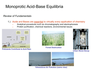 Chapter 9: Monoprotic Acids & Bases