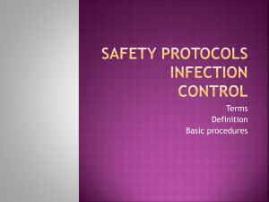 Safety protocols Infection control