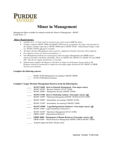 Minor in Management - Krannert