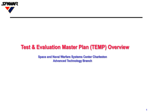 TWIC Pilot Overview Test & Evaluation Master Plan (TEMP) Overview
