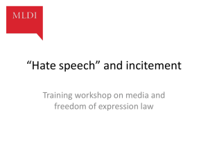 10: "hate speech" and incitement