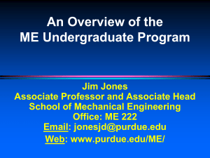 An Overview of the ME Undergraduate Program