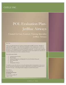 POL Evaluation Plan- JetBlue Airways - Sloane's Portfolio
