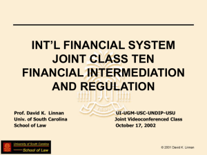 Financial Intermediation and Regulation