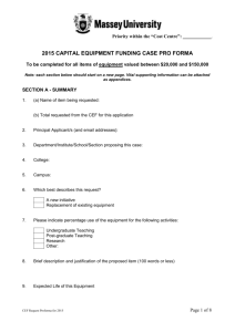 2015 capital equipment funding case pro forma