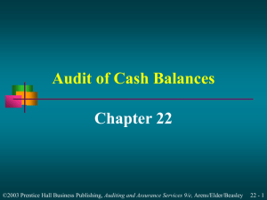 Audit of Cash Balances - Faculty Personal Homepage