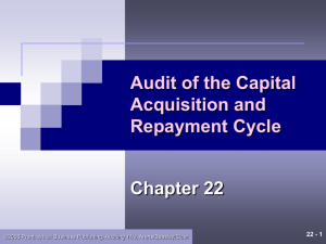 Chapter 22 – Audit of the Capital Acquisition and Repayment Cycle