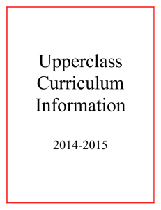 Information on the Upperclass Curriculum