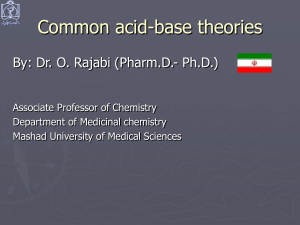 Common acid-base theories