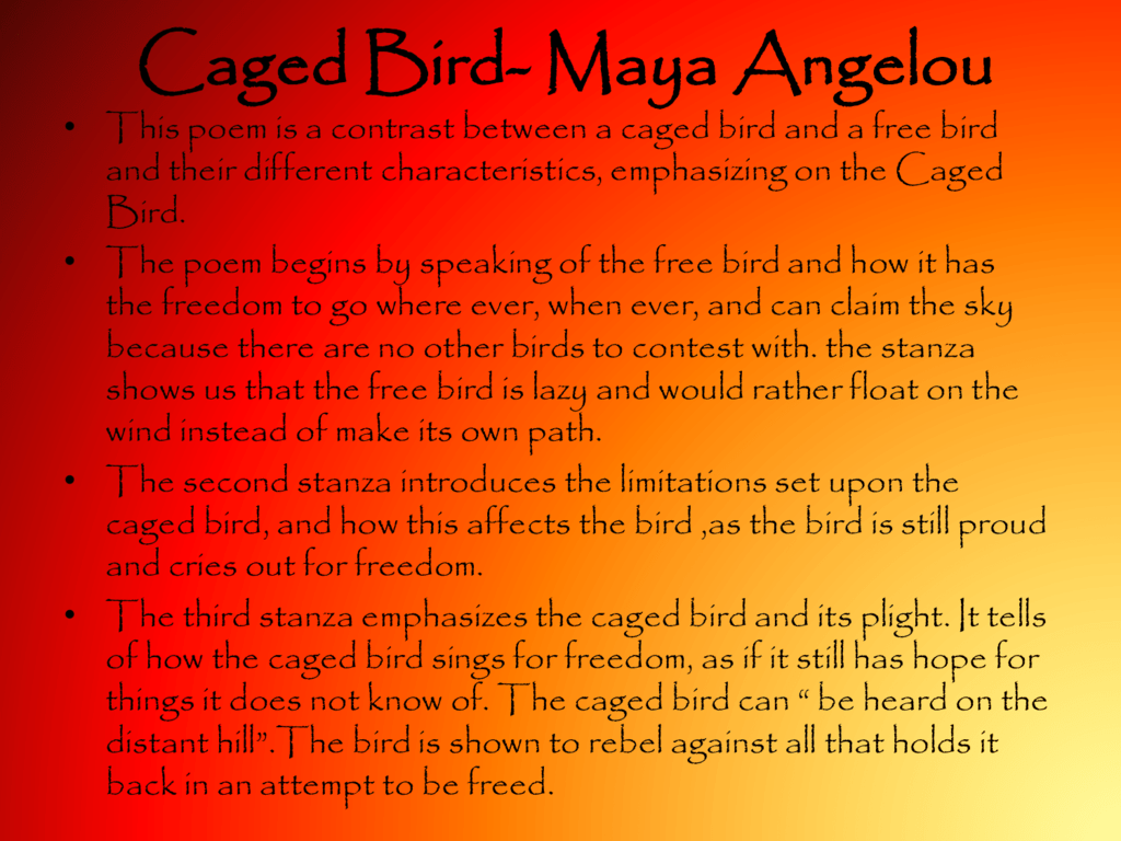 caged bird by maya angelou