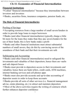 The Role of Financial Intermediaries