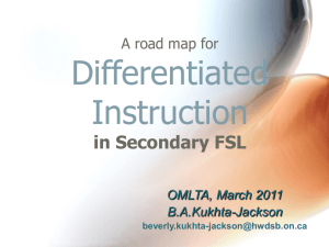 How can I use Differentiated Instruction in Secondary FSL classes?