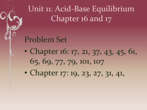 Acid-Base Equilibrium