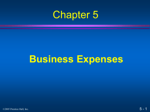 Chapter 5: Business Expenses