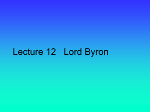 lecture 2 of book 2 Lord Byron