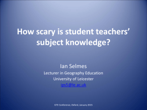 How scary is student teachers' subject knowledge?