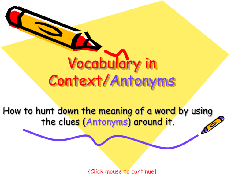 Vocabulary In Context