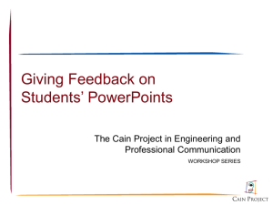 Giving Feedback on Students' PowerPoints