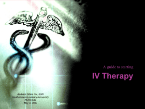 IV Therapy - Moodle at Southeastern