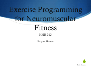 Exercise Programming for Neuromuscular Fitness