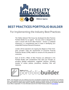 Best Practices Portfolio Builder