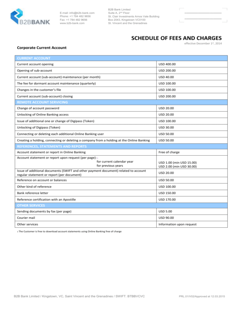 Hcp Fees And Charges