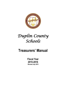 Treasurers Manual - Duplin County Schools